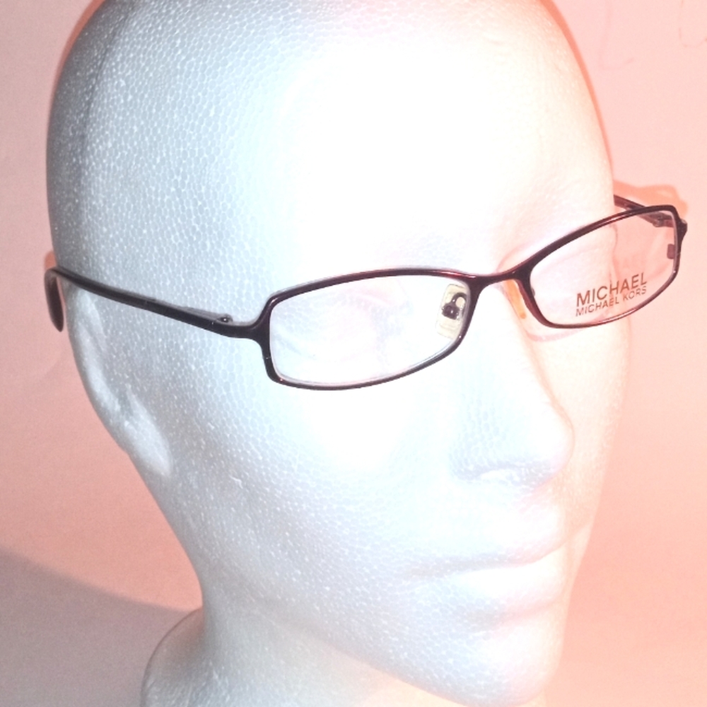 NEW 1990s Michael Michael Kors Shinny Maroon Rectangle Women's Eyeglass Frame